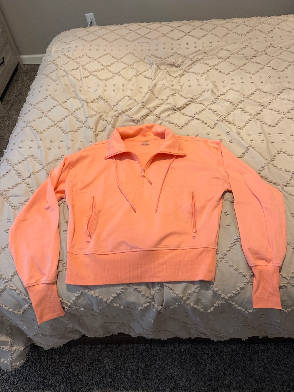 Old Navy Women's Half-Zip Pullover Sweatshirt - Peach